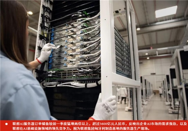 联想AI服务器储备订单环比增157%，x86服务器出货量全球第一